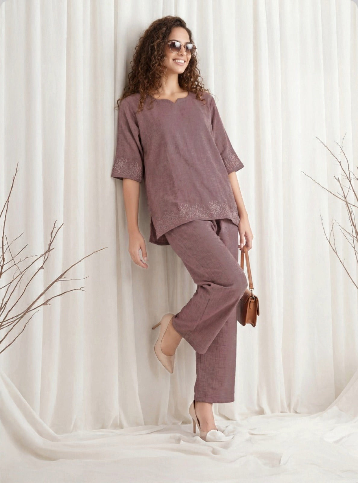 Elegant Linen Co-ord Set for Women | Festive & Casual Ethnic Wear | M–XXL