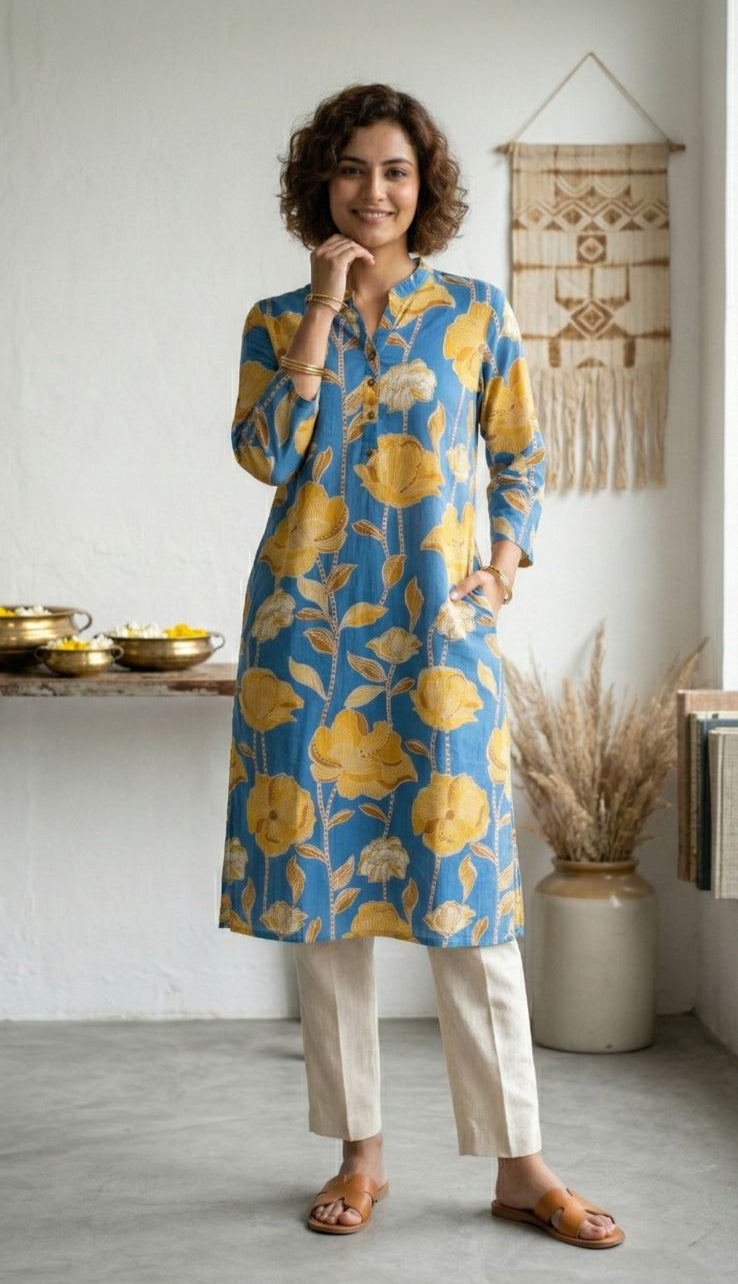 Women's Printed Cotton Long Kurti – Stylish Everyday Ethnic Wear