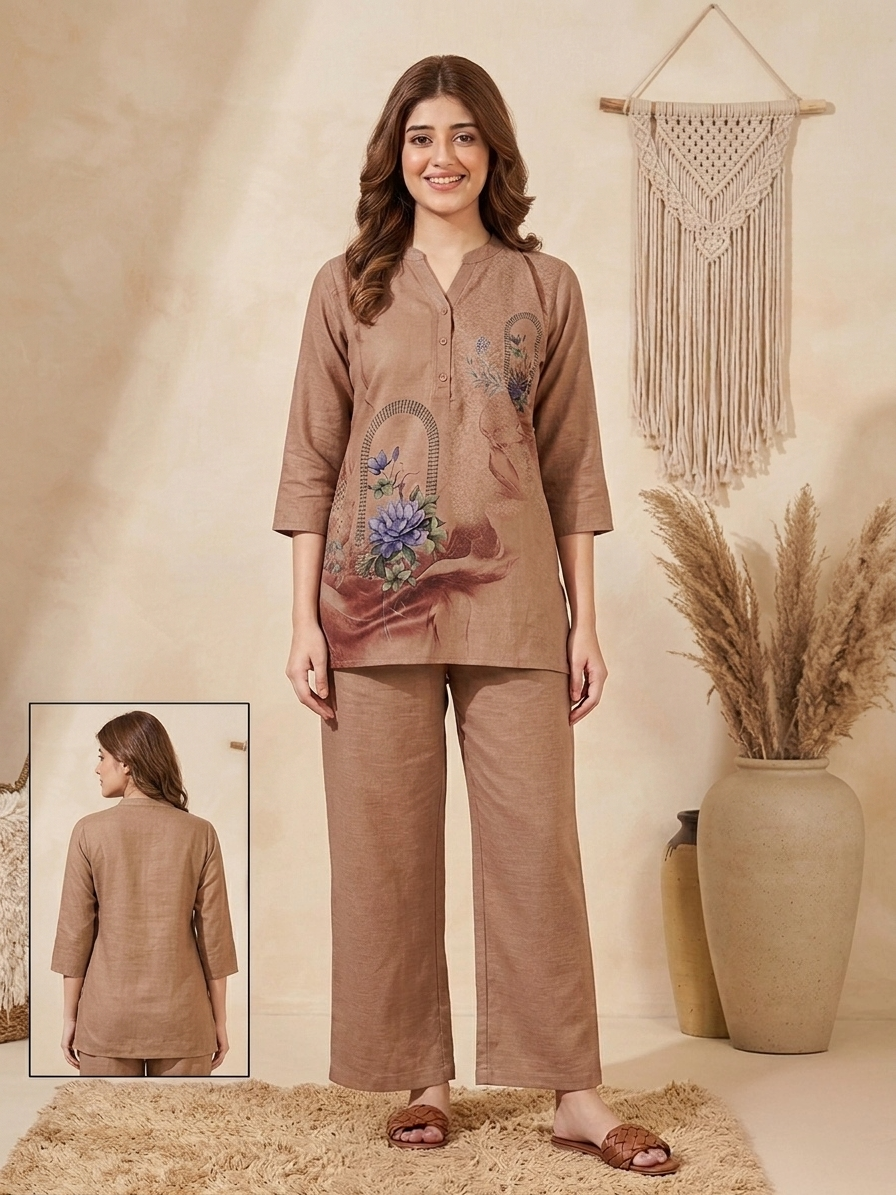 Women's Printed Rayon Co-ord Set – Sophisticated Day to Night Ethnic Wear