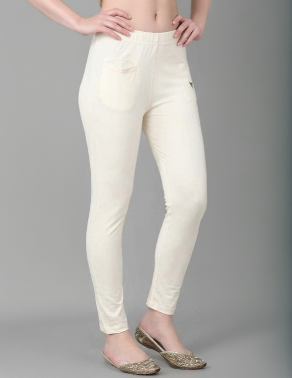 Moonlight & Midnight Hosiery Kurti Pant – Off-White & Black, 4-Way Stretch Ankle Length (M to 5XL)