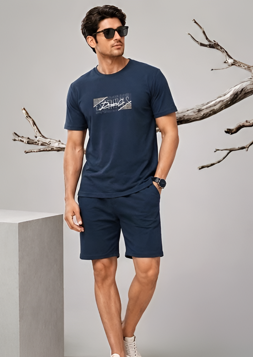 Men's Navy Pulse Hosiery Co-ord Set – Classic Navy Streetwear