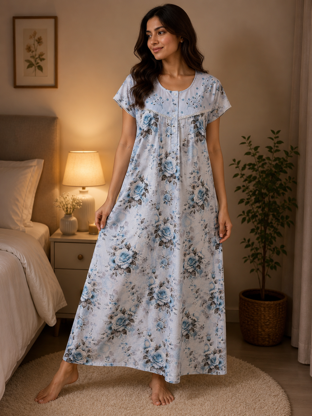 Women's Soft Comfort Printed Nighty – Relaxed Fit Sleepwear up to 3XL