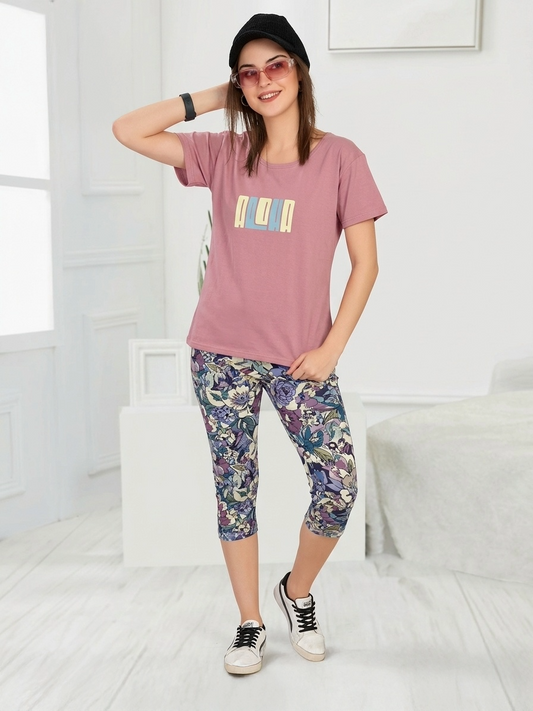 Women's Hosiery Capri Night Suit – Cool Breathable Sleepwear for Warm Weather