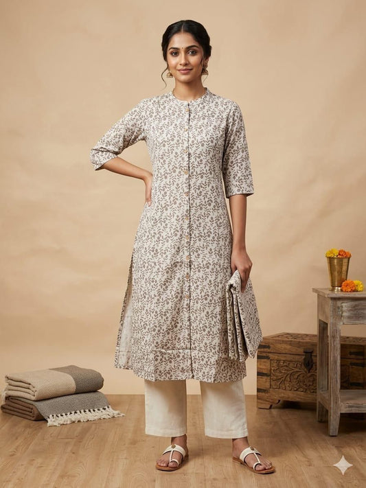 Women's Structured A-Line Princess Cut Kurti – Versatile Cotton Ethnic Wear