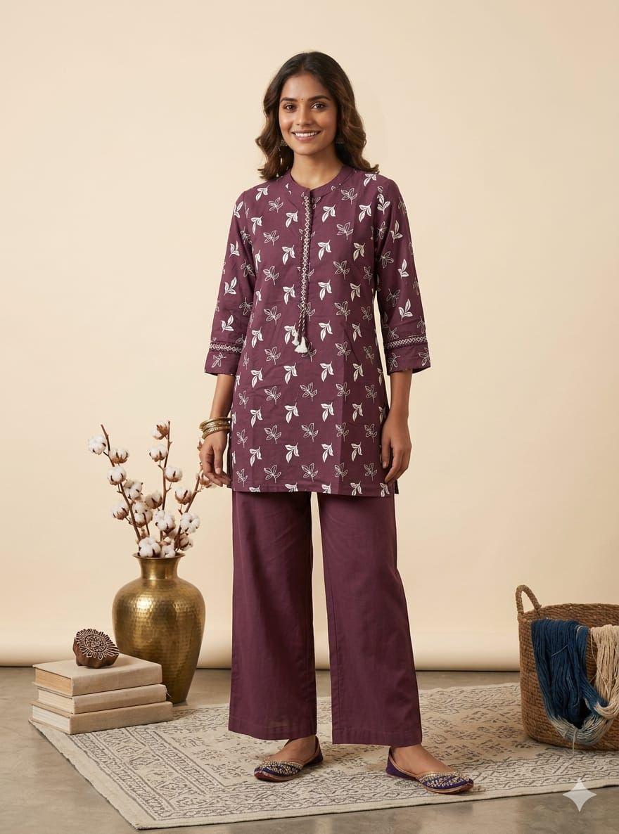 Women's Versatile Short Cotton Kurti – Warm Weather Everyday Ethnic Wear