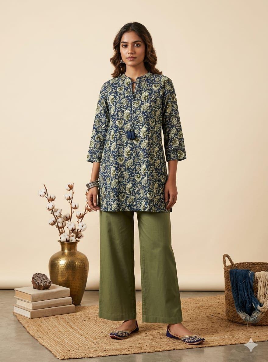 Women's Lightweight Short Cotton Kurti – Cool & Casual Everyday Ethnic Wear