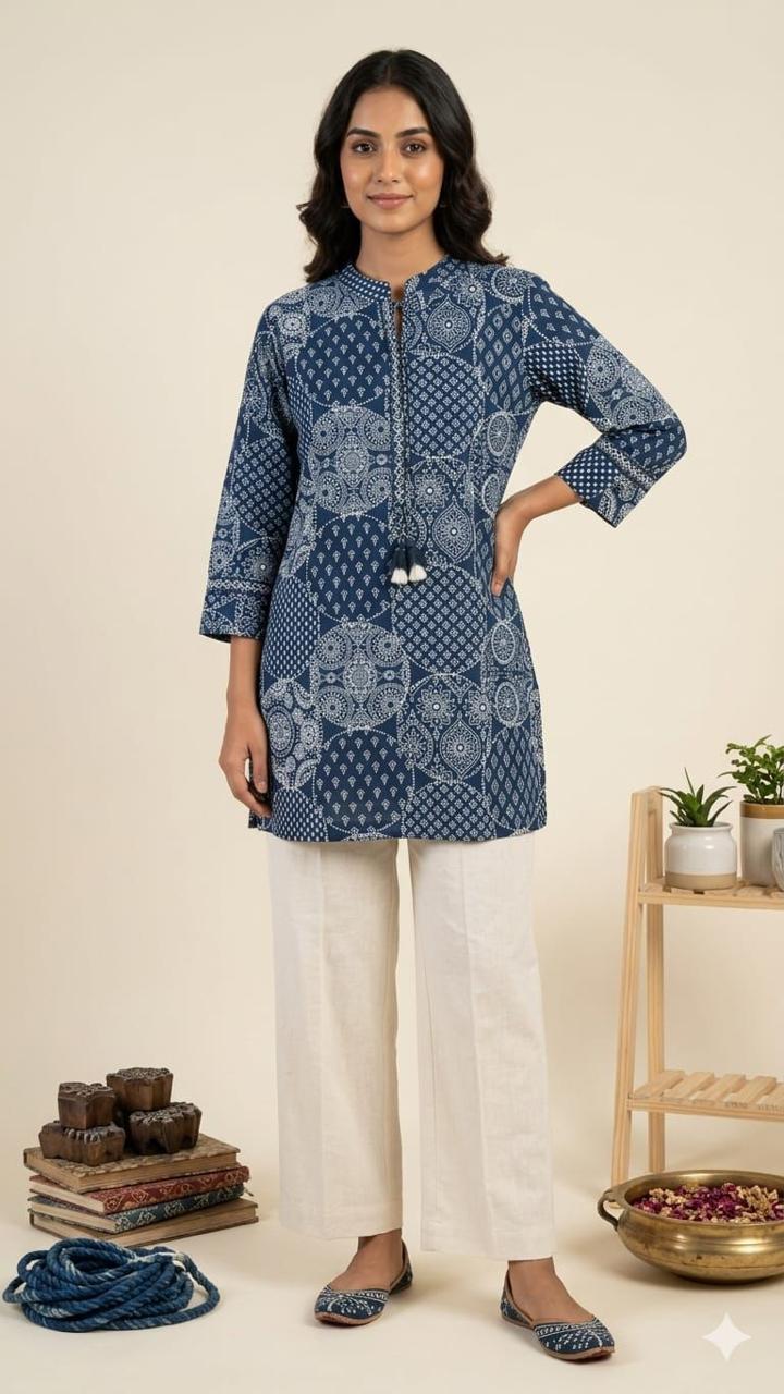 Women's Short Cotton Kurti – Breathable Everyday Ethnic Wear