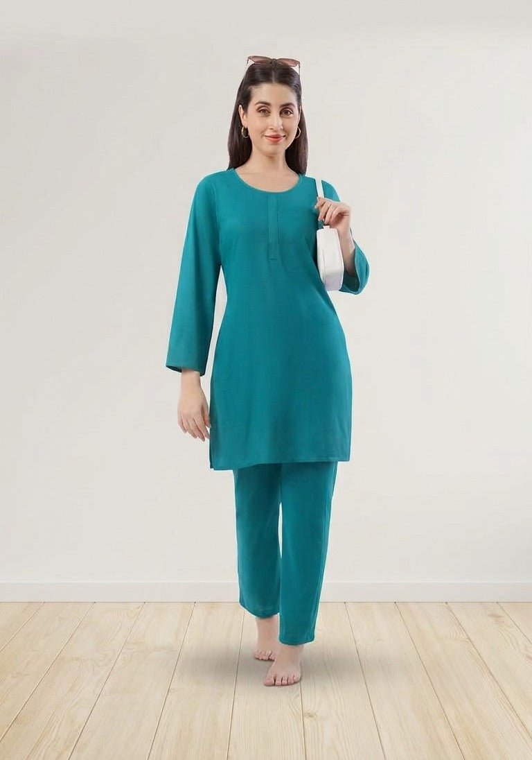 Scalloped Elegance Malai Sinker Kurta Set (Decorative Detailing) – Refined Ethnic Style | 2XL to 4XL